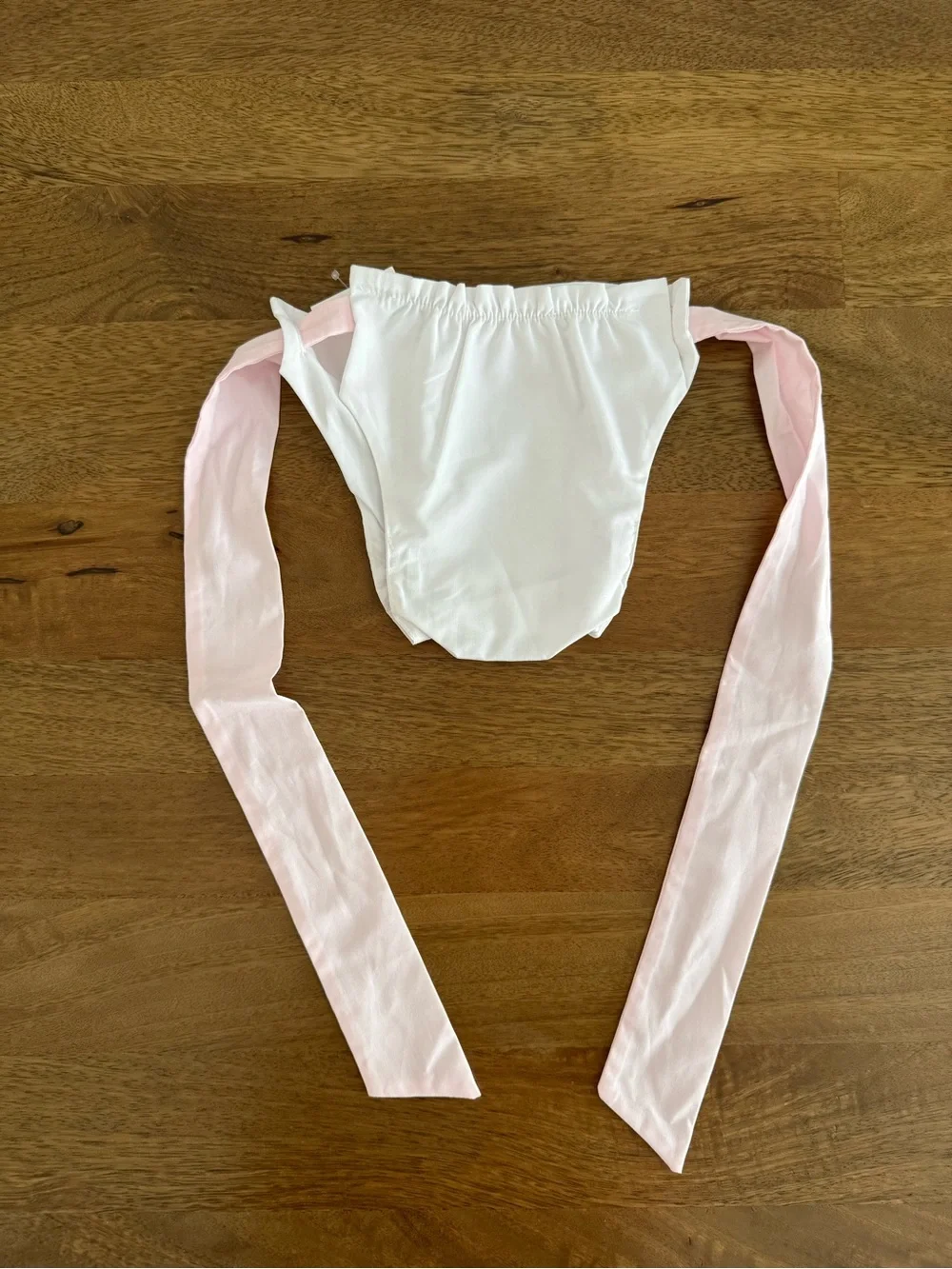 NWT The Beaufort Bonnet Company White Diaper Cover with Pink Ties